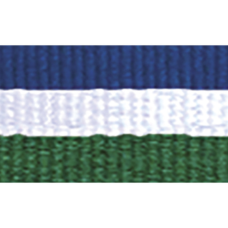 Blue / White / Green Ribbon