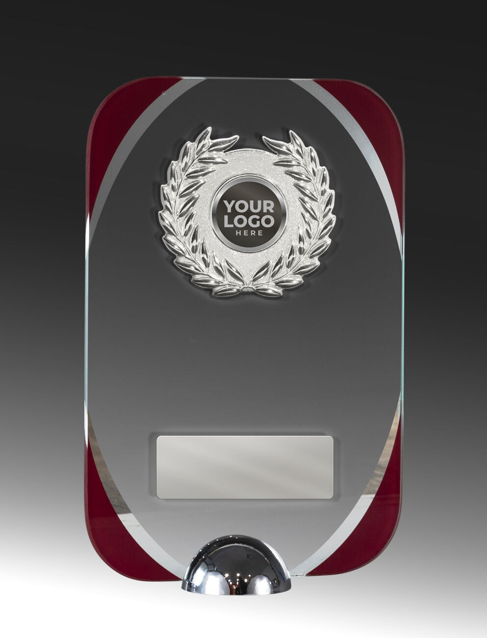Clear-Red Glass with Trim