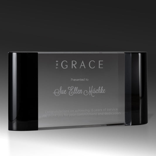 Crystal-Horizontal Dual Edged Curved Block