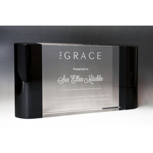 Crystal-Horizontal Dual Edged Curved Block