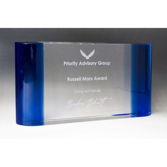 Crystal-Horizontal Dual Edged Curved Block