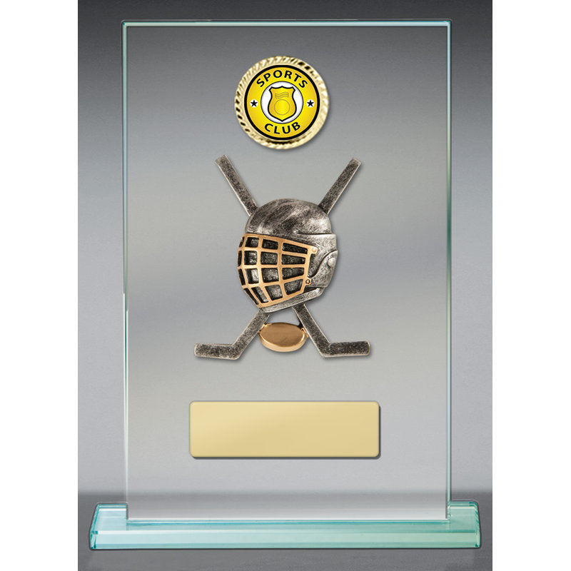 Ice Hockey Theme on Glass