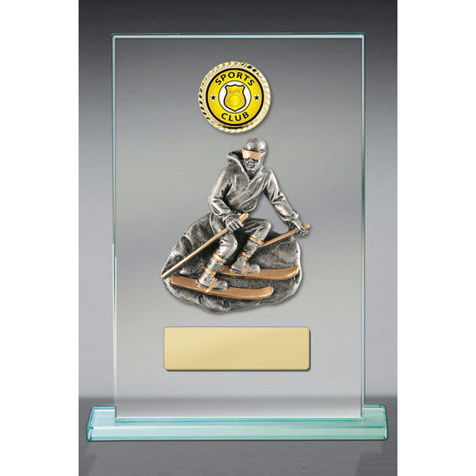 Skiing Theme on Glass