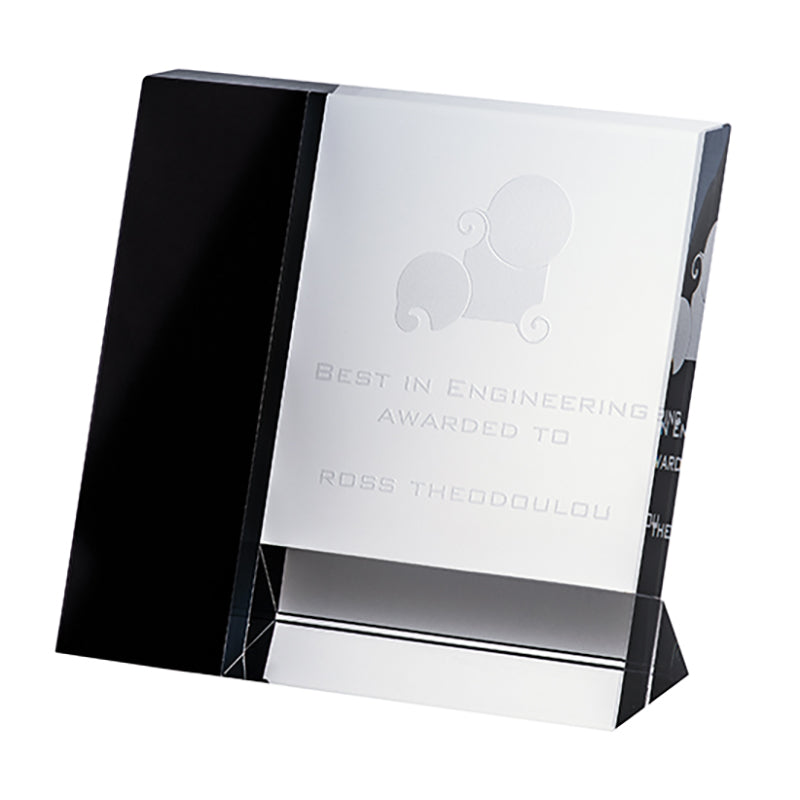 Black and Clear Crystal - Rectangle
