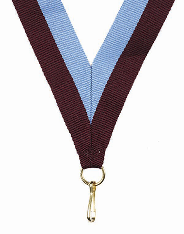 Maroon-Sky Blue Ribbon