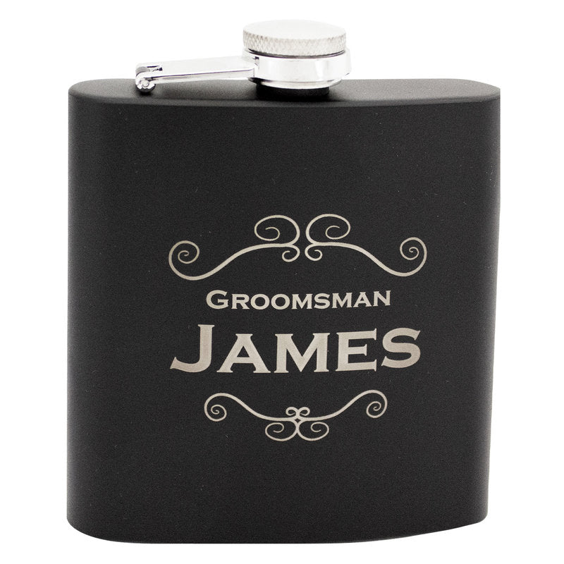 Laserable Matte Black Flask