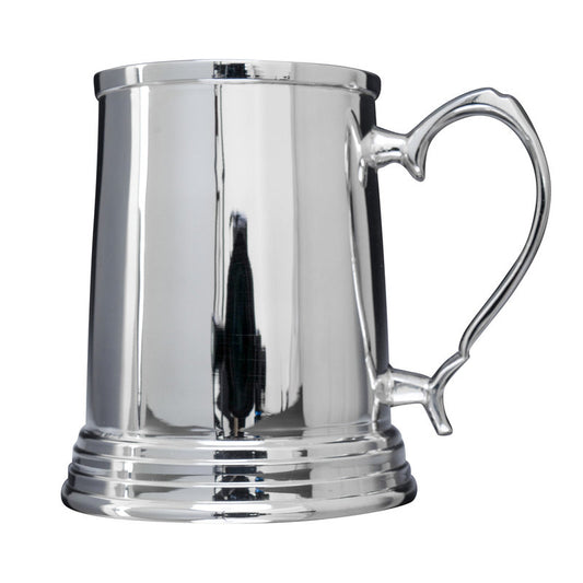 Shiny Silver Medium Edwardian Tankard 380ml