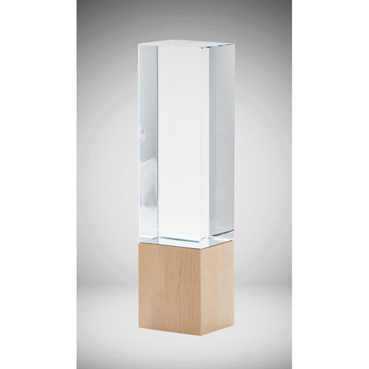 Crystal/Timber Rectangular Prism-Light Timber