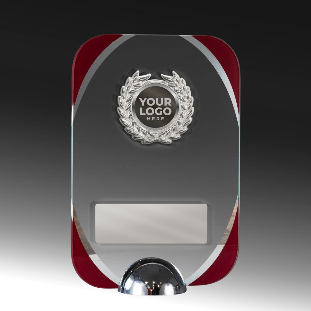 Clear-Red Glass with Trim