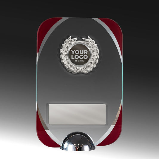 Clear-Red Glass with Trim