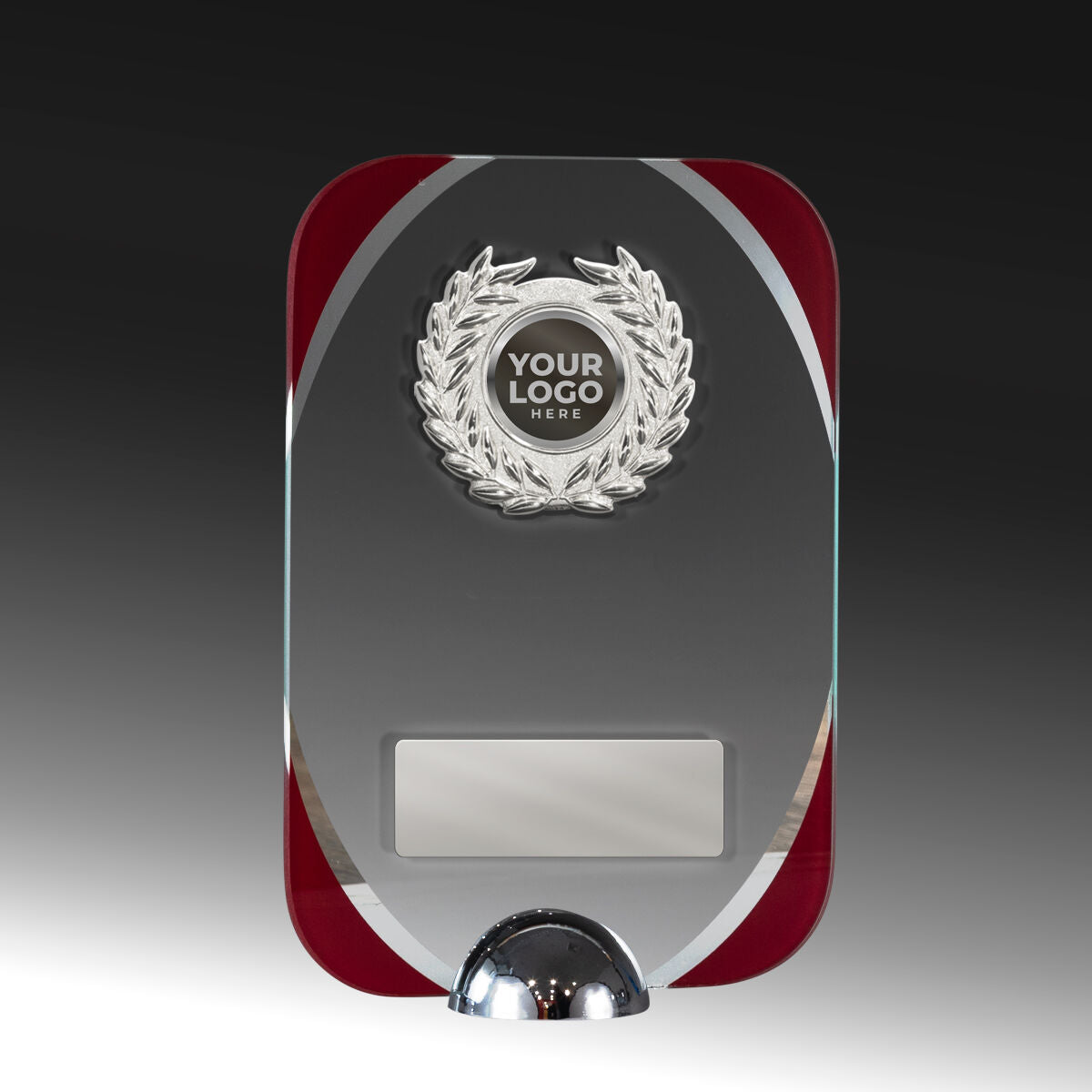 Clear-Red Glass with Trim