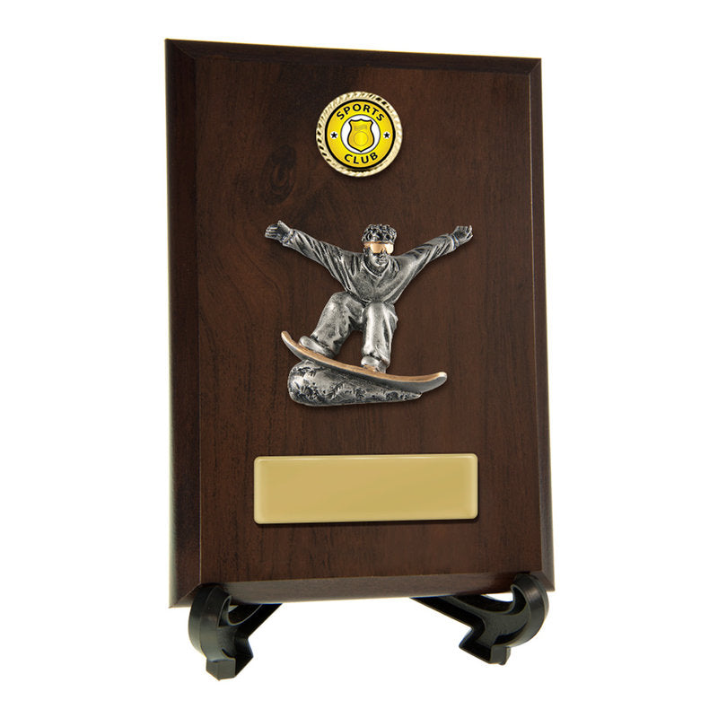 Plaque with Snowboard Trim