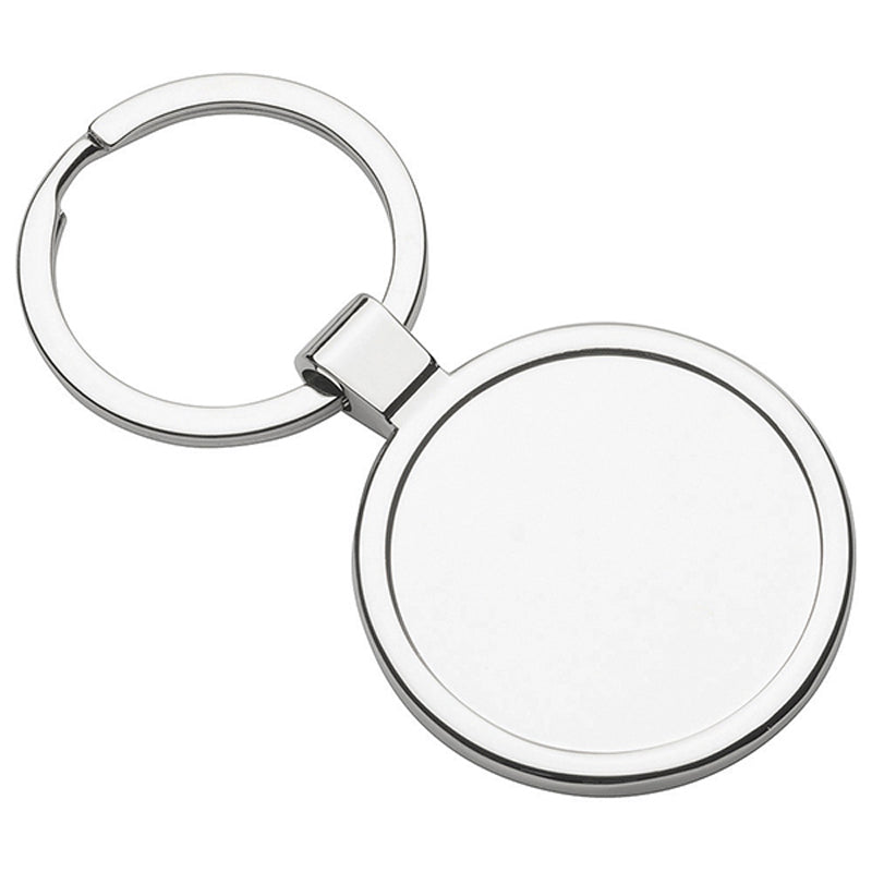 Shiny Metal Keychain with Split Ring.  Presented in Black 2 Part Gift Box