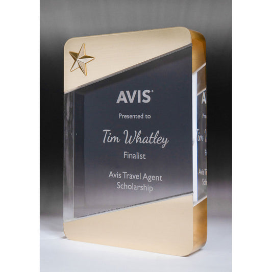 Golden Glow Acrylic Rounded Rectangle