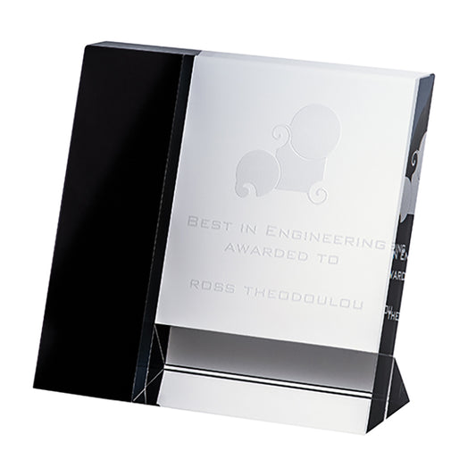 Black and Clear Crystal - Rectangle