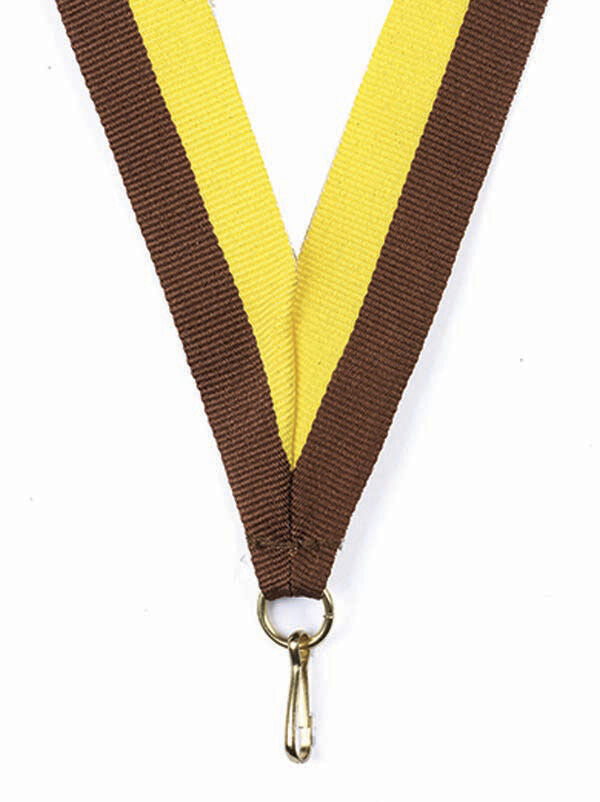 Yellow-Dark Brown Ribbon