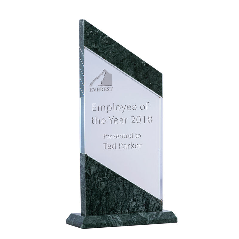 Green Marble Glass - Angled