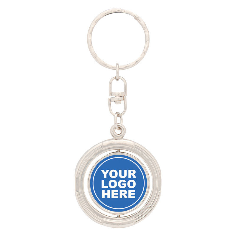 Spinning Silver Keychain